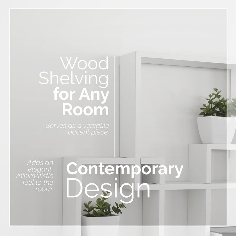 Intersecting Cube Accent Wall Shelf, White