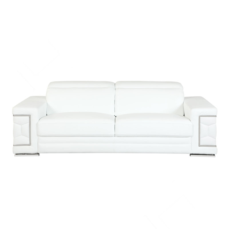 Canapé en cuir italien Top Grain, Blanc