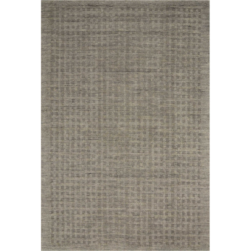 Barthelus Wool Checkered Indoor Rug, Rectangle 8' x 10'6