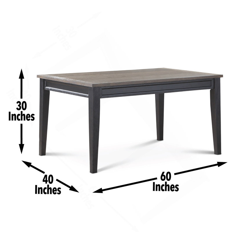 Ensemble de salle à manger de style campagnard 7 pièces - Finition deux tons - Conception de table de chalet, chaises d'école