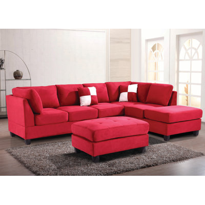 Malone Reversible Sectional Gray Microsuede