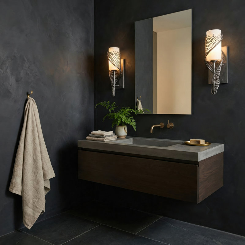 Flow 1-Light Wall Sconce - Right - Steel, Steel