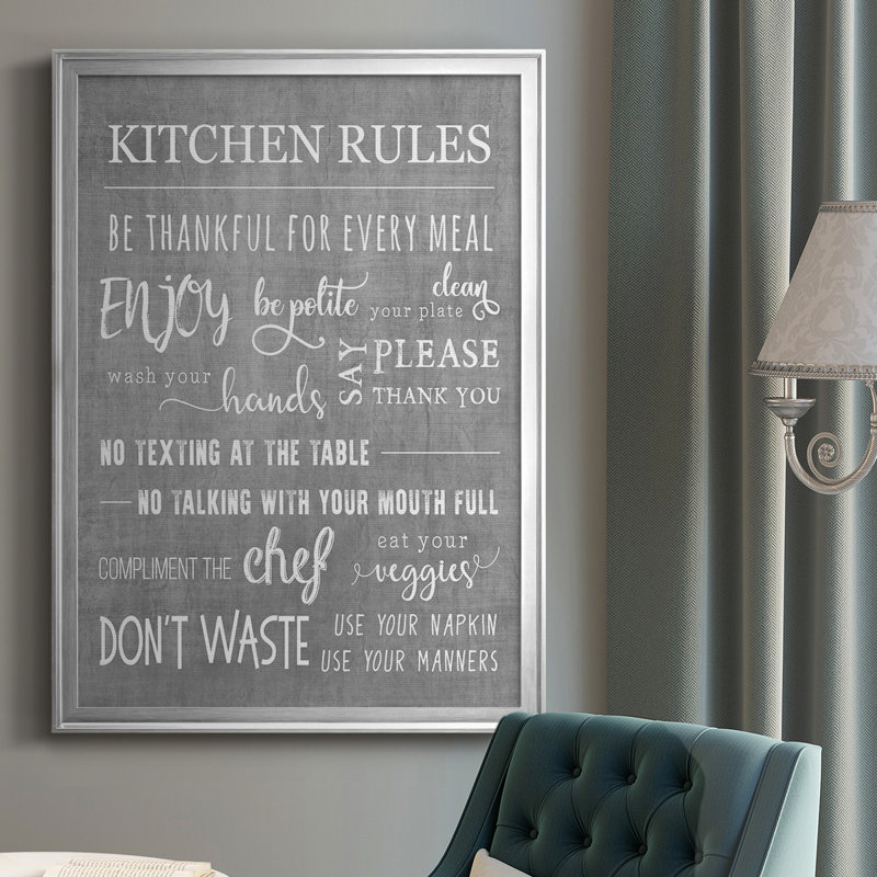 " Neutral Kitchen Rules ", 42.5" H x 30.5" W x 1" D, Silver