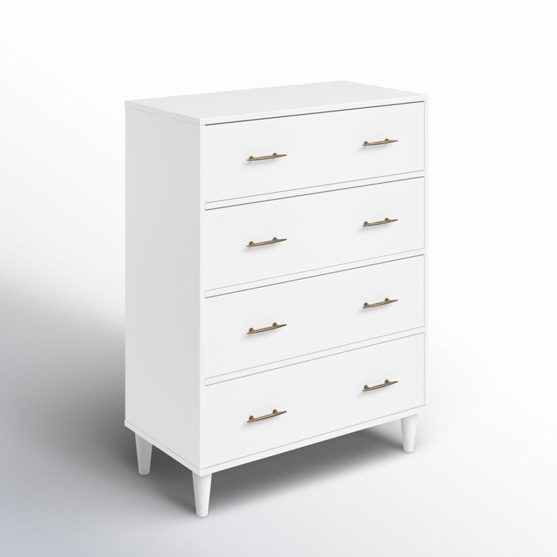 Commode 4 tiroirs Afrida, Blanc