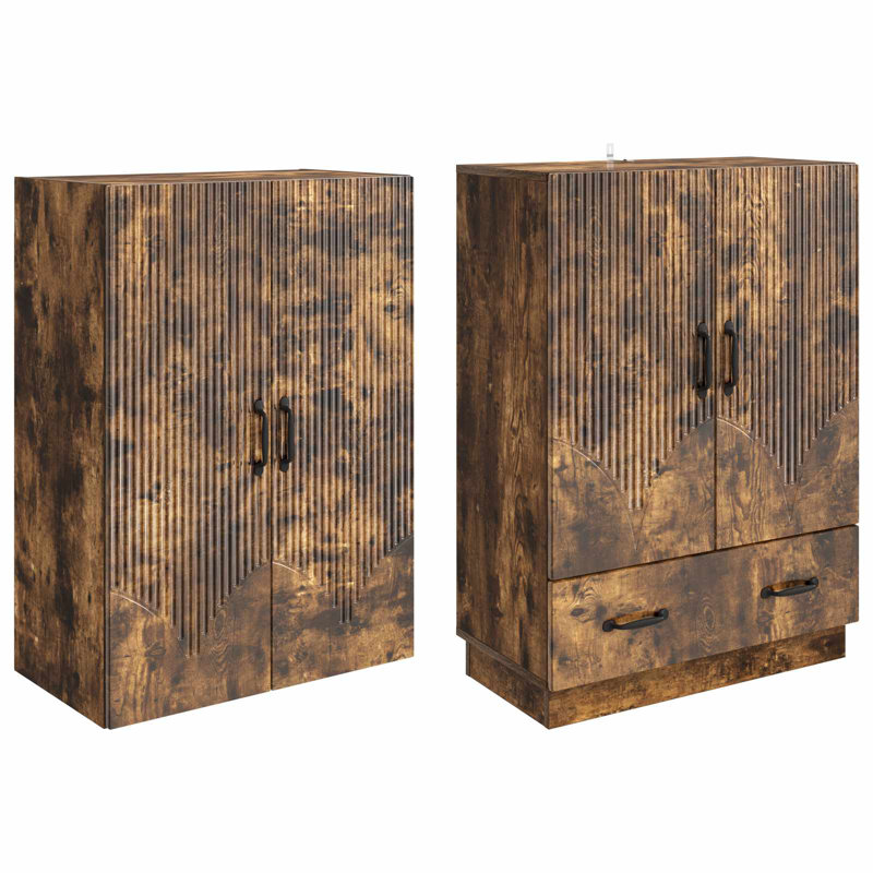 4 -Door 3 Storage Cabinet, Smoked Oak