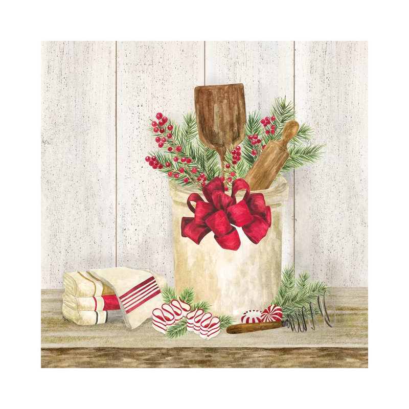 Christmas Kitchen I by Tara Reed - Wrapped Canvas Painting, 45.72 cm H x 45.72 cm W x 1.91 cm D