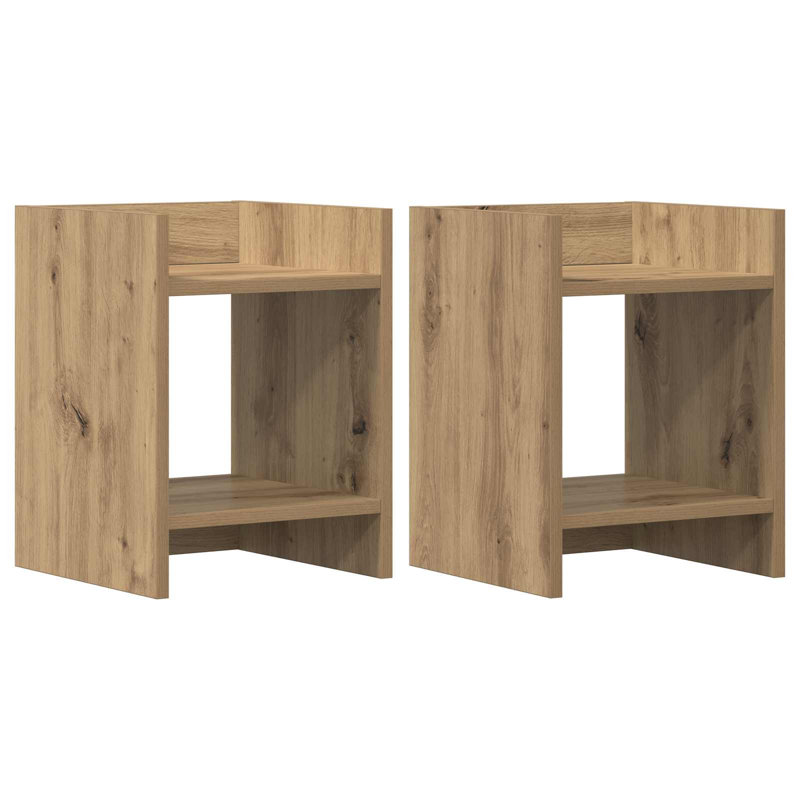 2 Tier Plant Stand Set of 2, 40cm H x 30cm W x 30cm D, Artisan Oak