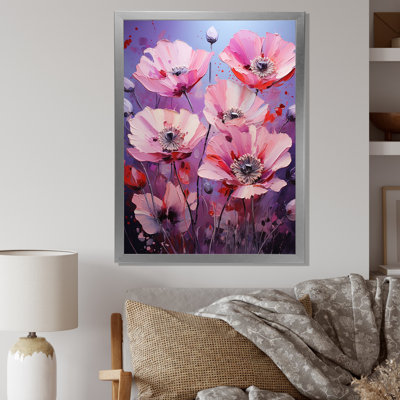 «Lilas lumineux rose», coquelicot mauve Palette II - coquelicots, art mural