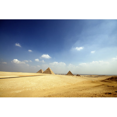 Pyramids At Giza, Egypt by Brettcalzada - Wrapped Canvas Print