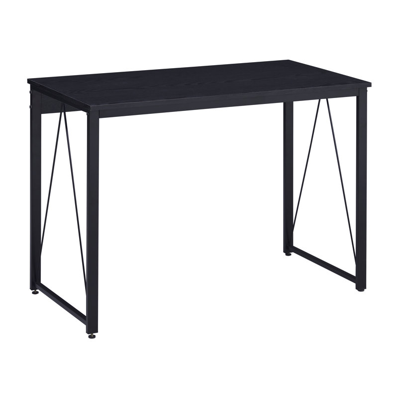 Floydia Metal Base Writing Desk, 28.5" H x 34.6" W x 18.4" D, Black