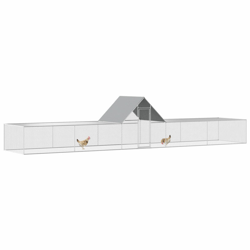 Cage à poules avec cage en acier galvanisé, H 78,74 po x l 393,7 po x P 78,74 po