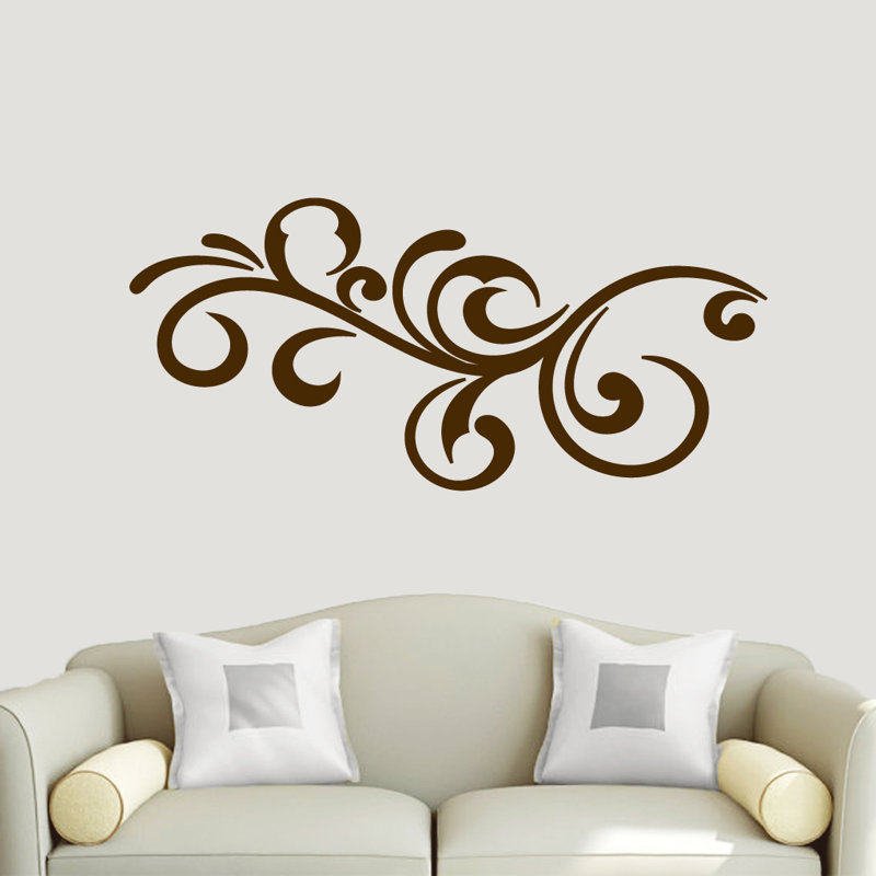Adhésif décoratif volute, Brun