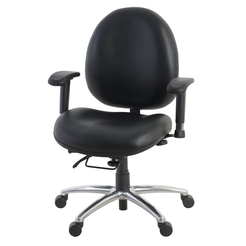 Regency 24/7 Vinyl Office Chair Big & Tall 400Lb Max Weight, Adjustable Back & Seat Height, With Wheels, Black