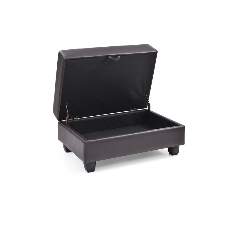 Benton Faux Leather Ottoman, Faux Leather Cappucino