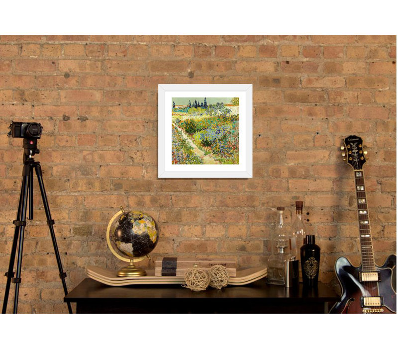 Jardin à Arles, reproduction de photo, H 18 po x l 18 po x P 1,5 po, Toile avec cadre noir