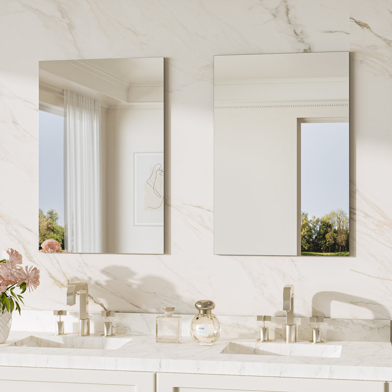 Miroir de salle de bain moderne et contemporain sans cadre, 30 po x 20 po, 2