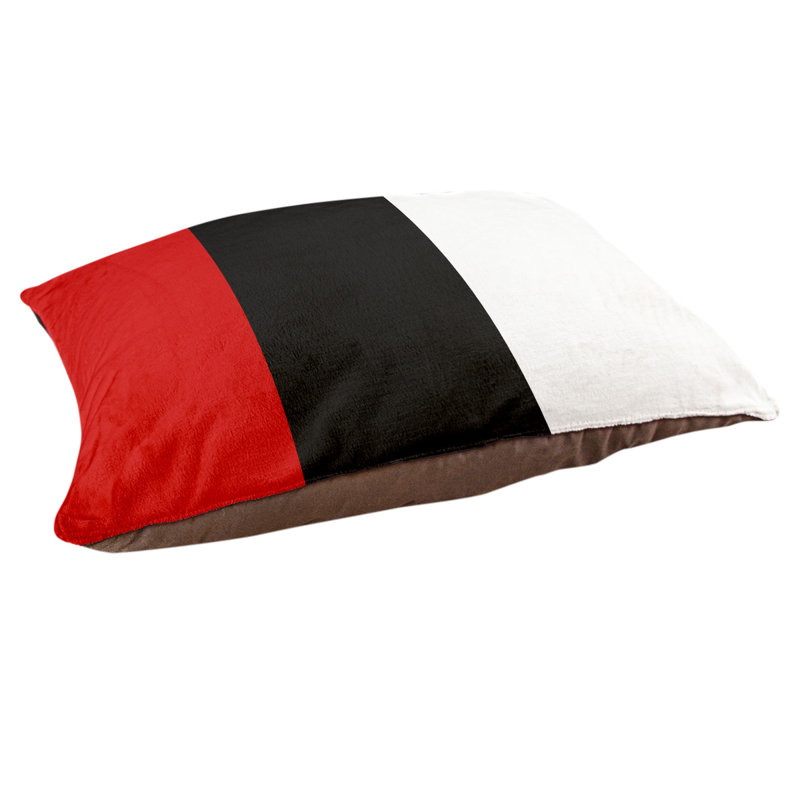 Coussin Colorado, Moyen (l 28 po x P 18 po x H 6 po), Rouge / milieu noir