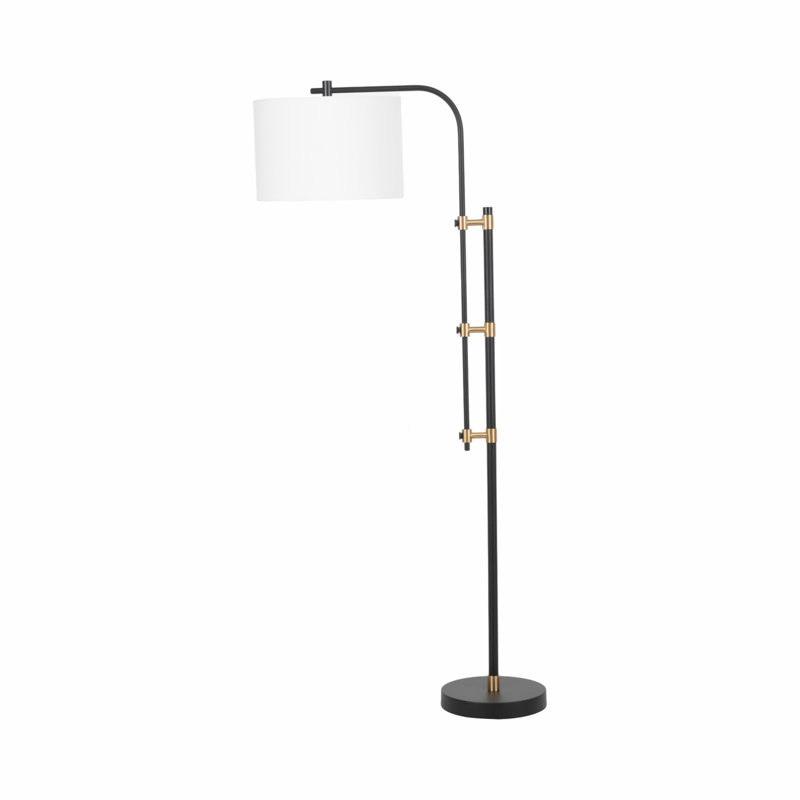65" Moniek Metal Floor Lamp, Black/White