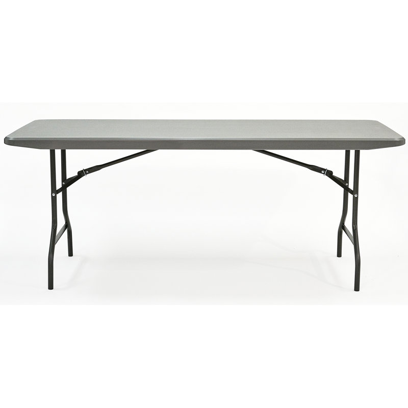 Charcoal Gray Heavy-Duty Rectangular Folding Table