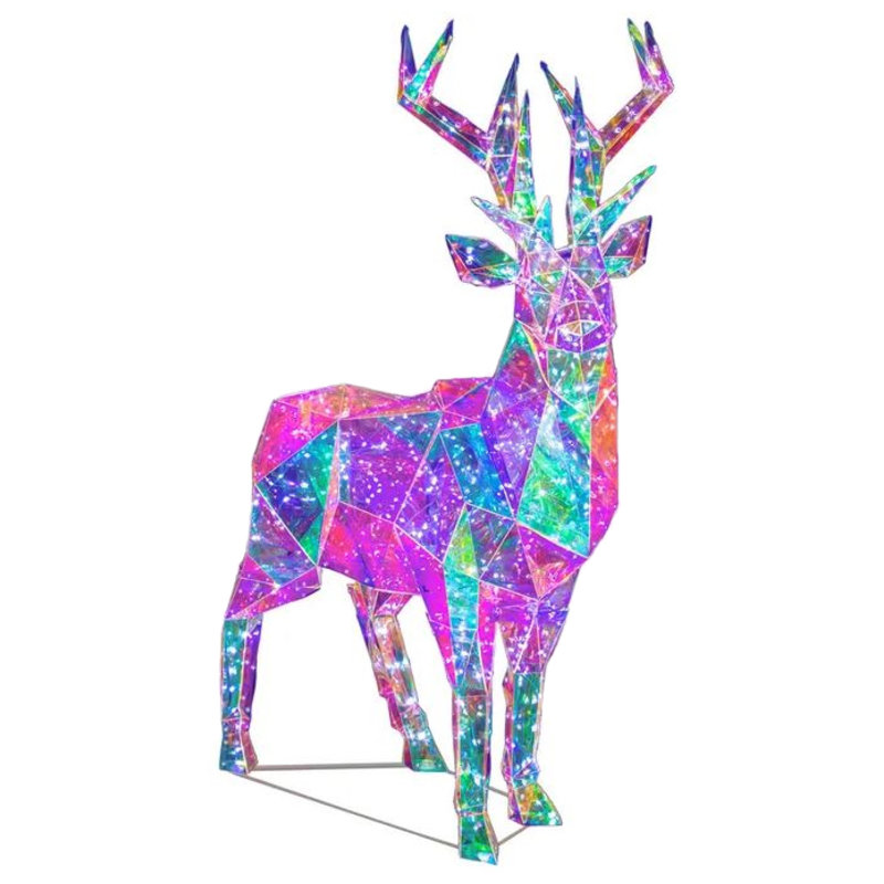 Kurt Adler's 35.4-Inch Pre-Lit Cool White LED Multifunction Holographic Reindeer