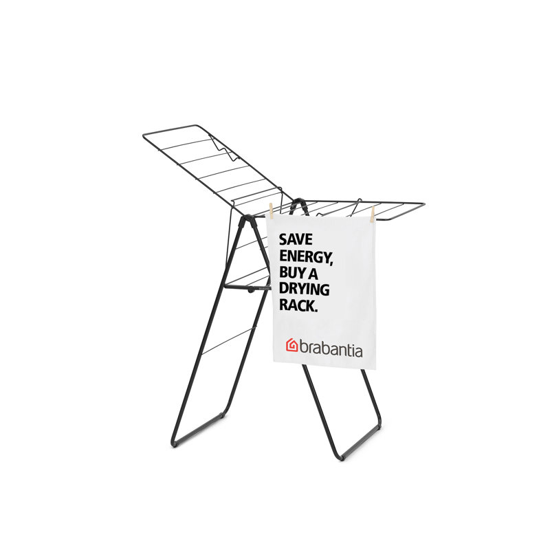 Brabantia Hangon 15 m Folding Drying Rack, Black
