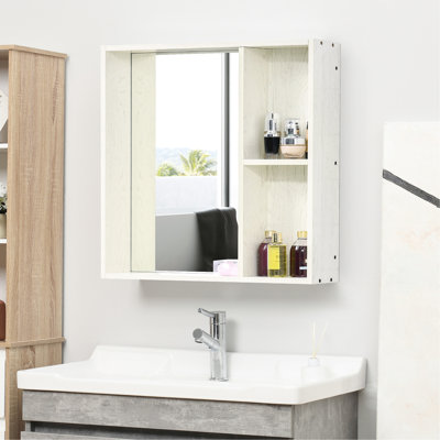 Armoire de salle de bain 28,51 lb avec miroir - Fixation murale pour optimiser l'espace dans la salle de bain, le salon, la buanderie 31,5 po x 6 po 25,5 po