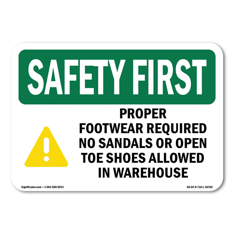 Chaussures appropriées requises non avec autocollant 18 po x 12 po