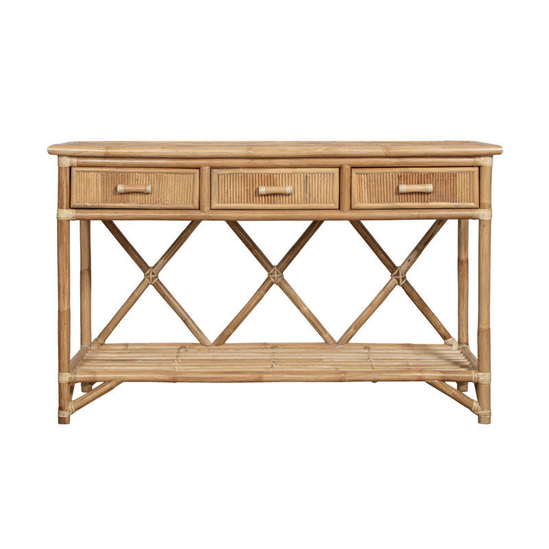 Pencil Rattan 54" Wide Console Table, Natural