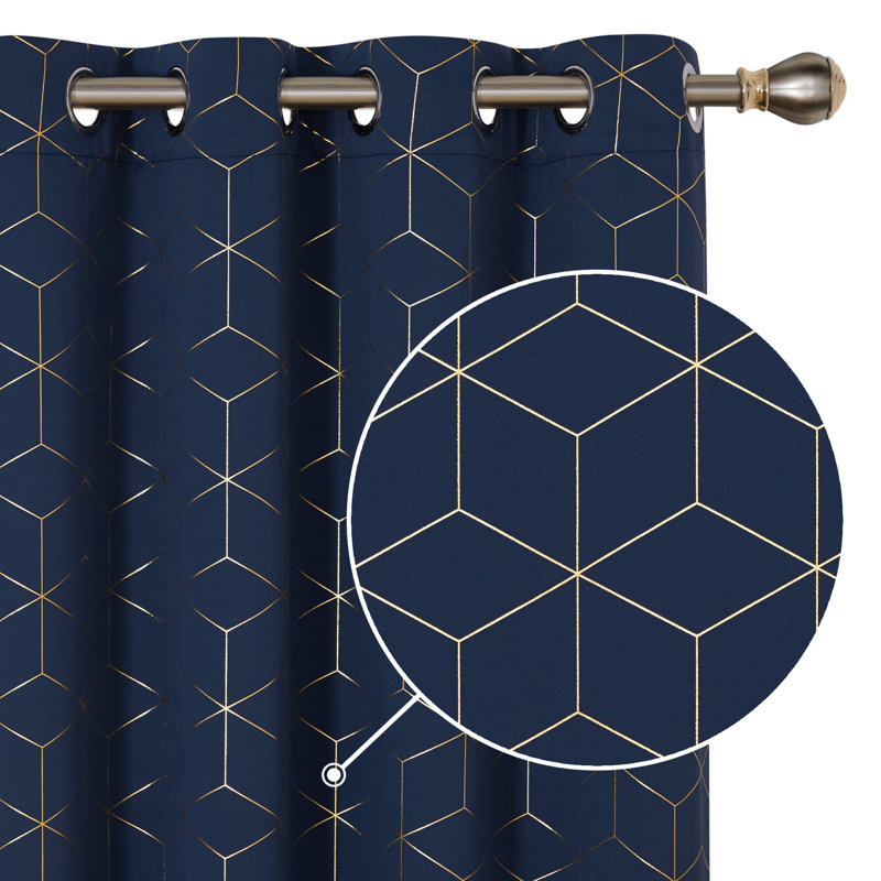 Malone Room Darkening Thermal Curtain, Width 117 x Drop 183cm, Navy Blue