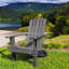 Chaise Adirondack pliante, conception ultra durable et résistante aux intempéries, aspect bois véritable, pliage facile sans épingles nécessaires, capacité de 300 lb-484308289