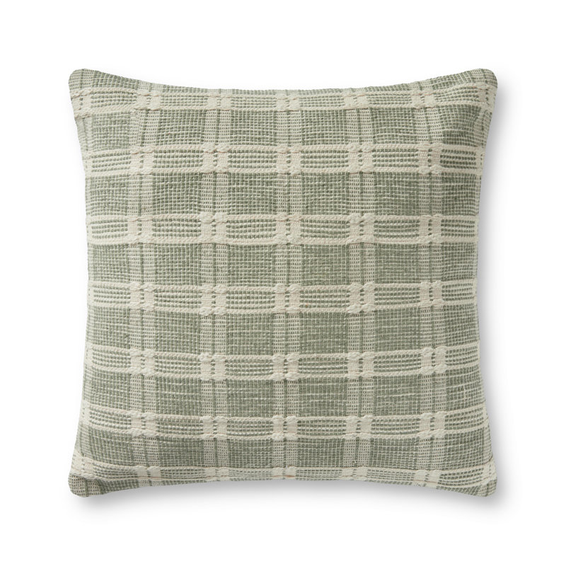 Madera 22" Round Forest Green Cotton Pillow Set