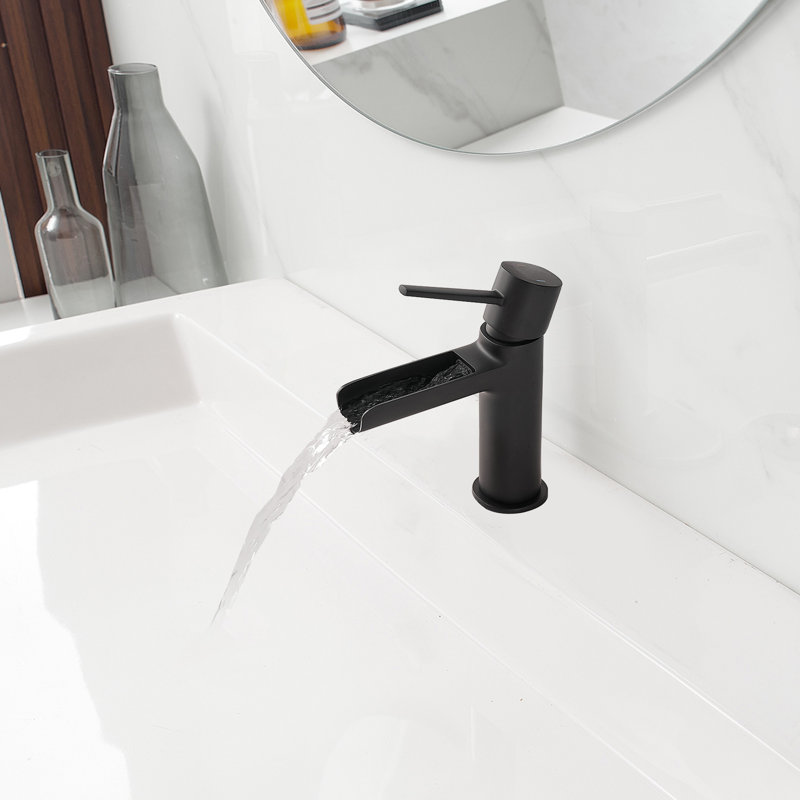 Robinet de salle de bain moderne à poignée simple et cascade Waterfall