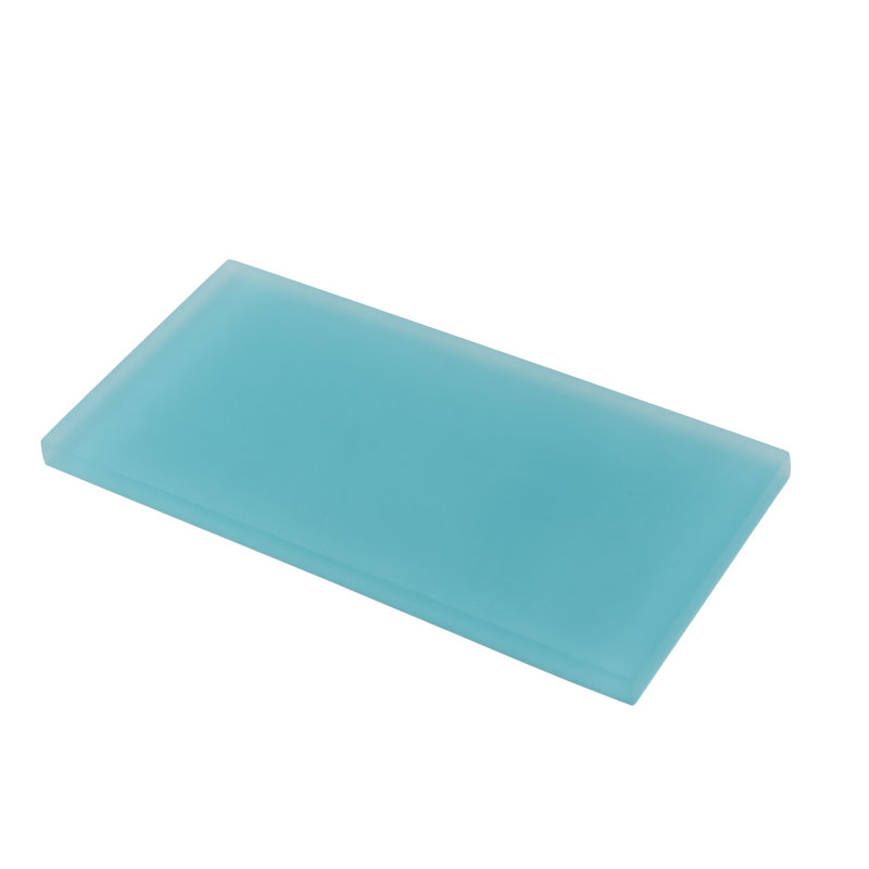 6'' x 3'' Glass Subway Wall Tile, Aqua