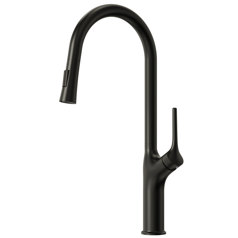 Pull Down Single Handle Kitchen Faucet with Dual Function, Matte Black