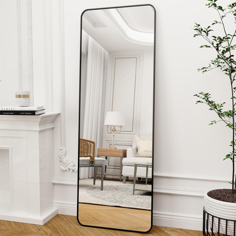 Shatterproof Metal Full Length Mirror Latitude Run Finish: Gold, Size: 21 x 64