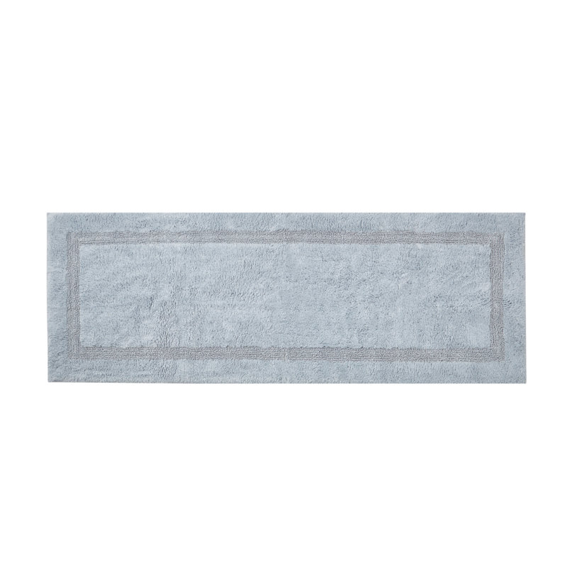 Nautica Peniston Solid Cotton Bath Rug Runner, Blue, 60"L x 22"W 