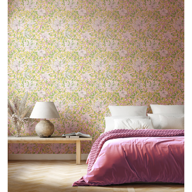 Padstow 10m x 50cm Matte Wallpaper Roll, Soft Pink