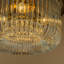 Andon Modern Elegant Round Glass Flush Mount Ceiling Light Antique Gold For Dining Room