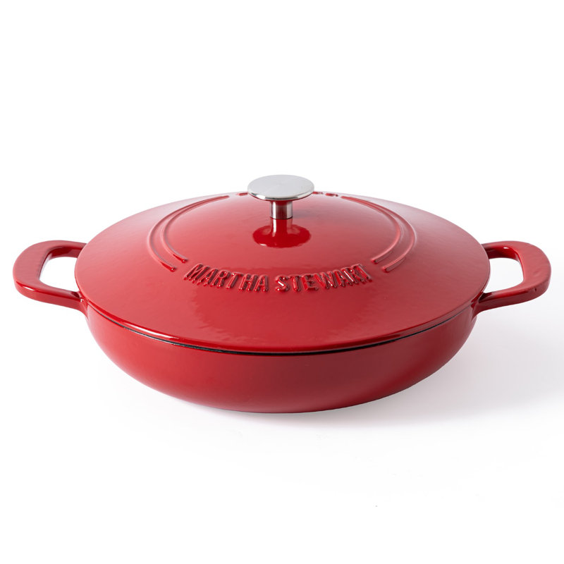 Braisière en fonte émaillée de 3,5 pintes Martha Stewart - Rouge