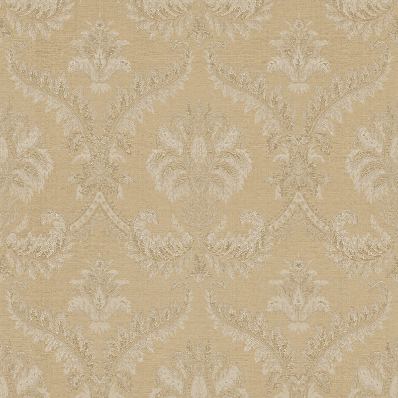 Italian Silks and Damasks 10.05m x 53cm Textured Satin Wallpaper Roll, Beige