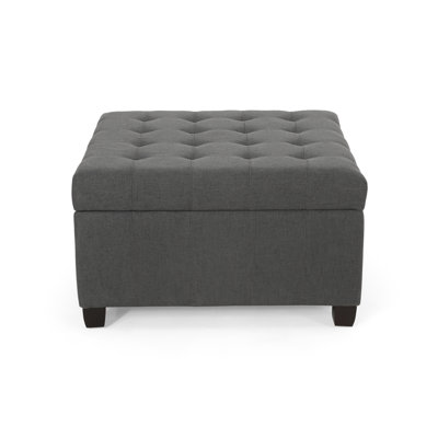 Stylish Dark Gray Storage With Button- Waffle And Generous Storage, 31.26 In X 19.04 Sophisticated Large