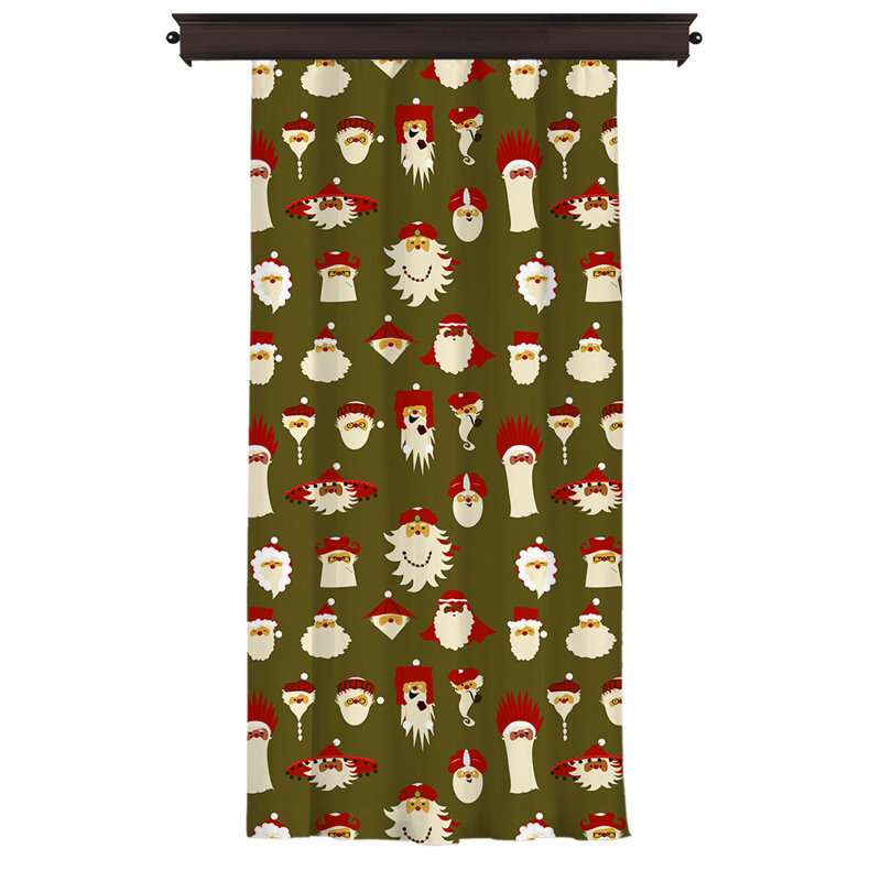 Rideau en polyester Amedee, Jaune / rouge / blanc