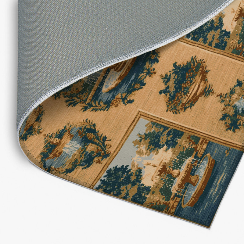 Tapis d'intérieur et d'extérieur brun français, Rectangle 4pi x 6 pi