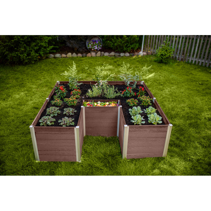 Urbana Keyhole Composting Raised Garden Bed, Brown