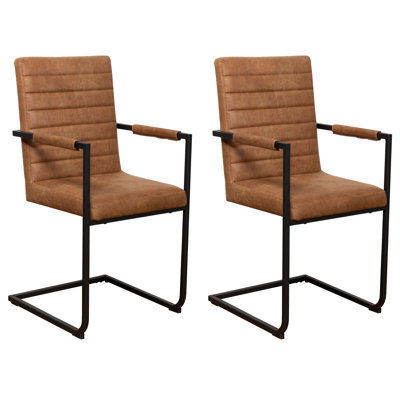 Tufted Metal Arm Side Chair Set Of 2