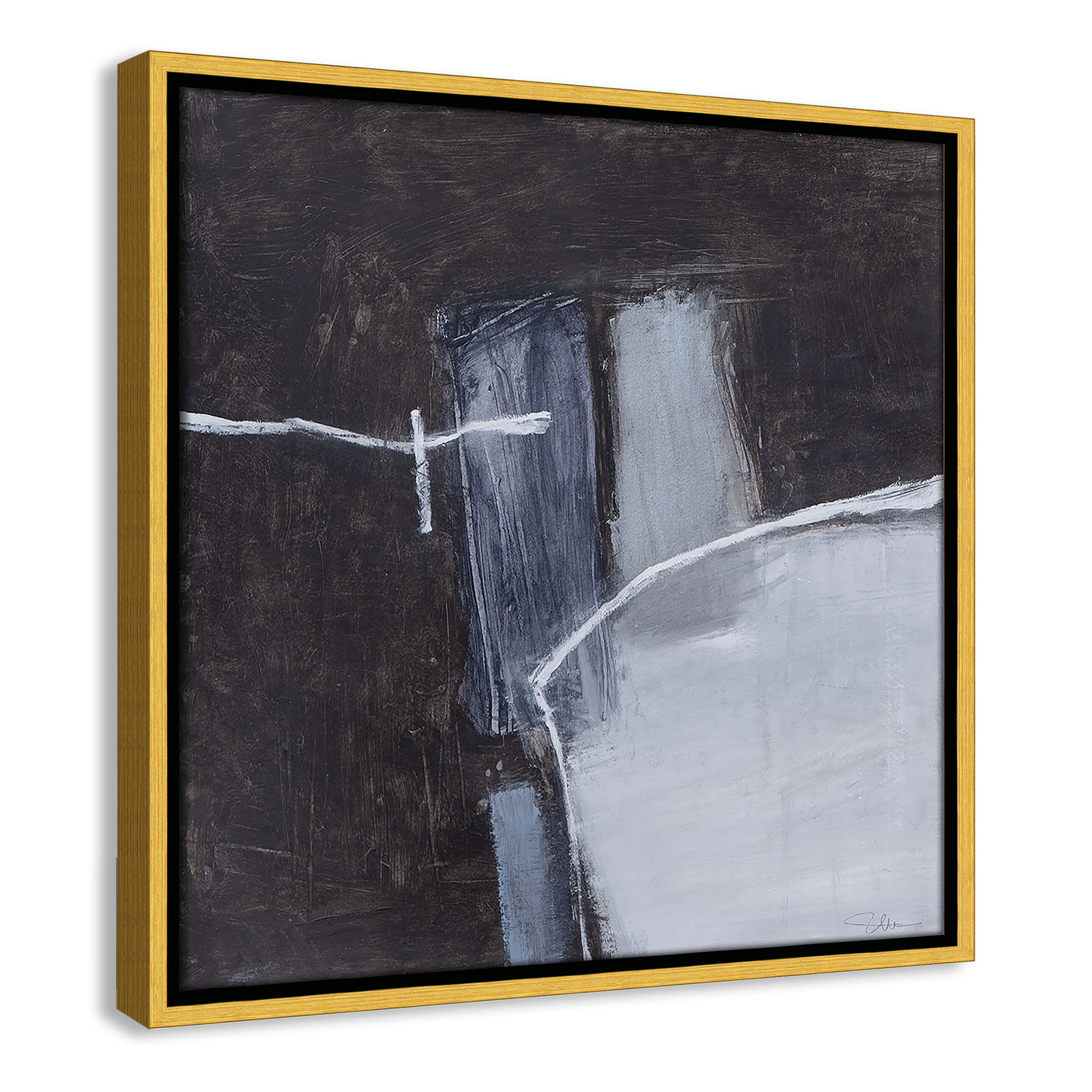 Graphite Gemstones Collection "Graphite Gemstones I" Print, Gold, 17.5" H x 17.5" W