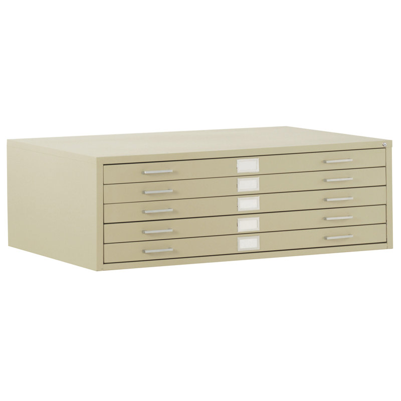 Flat Files Metal Flat Files Cabinet, Black, 16.38'' H x 40.75'' W x 28.38'' D
