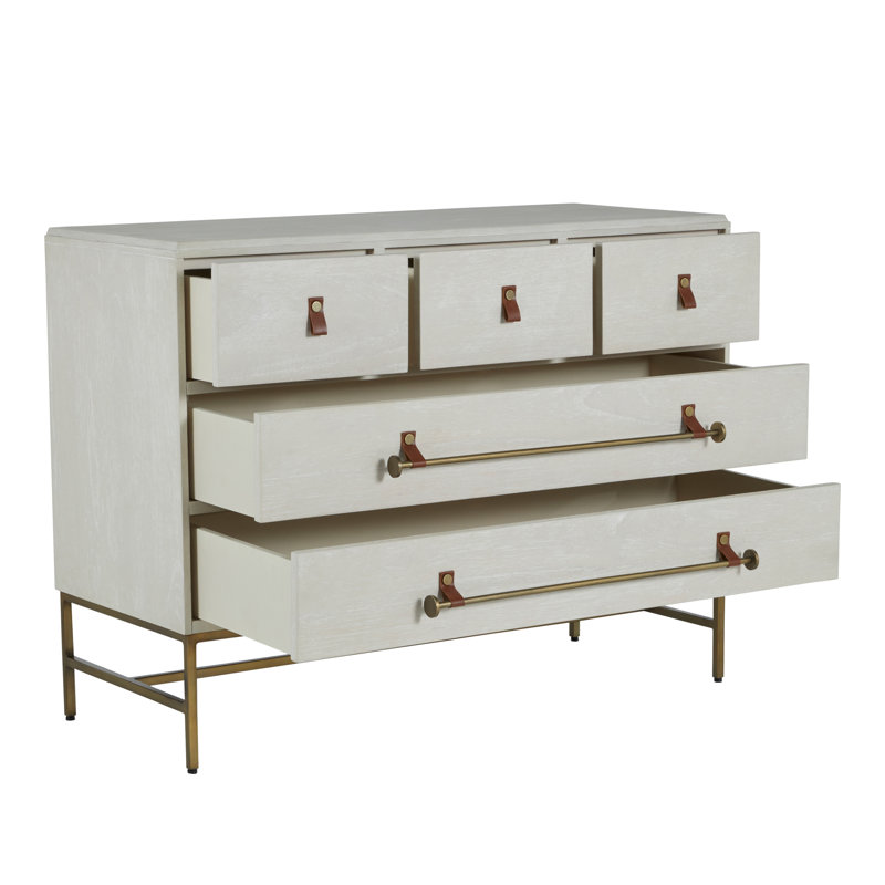 Maya 5 Drawer 44" W Solid Wood Dresser