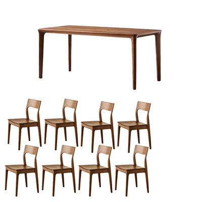 Ensemble de table rétro en noyer noir