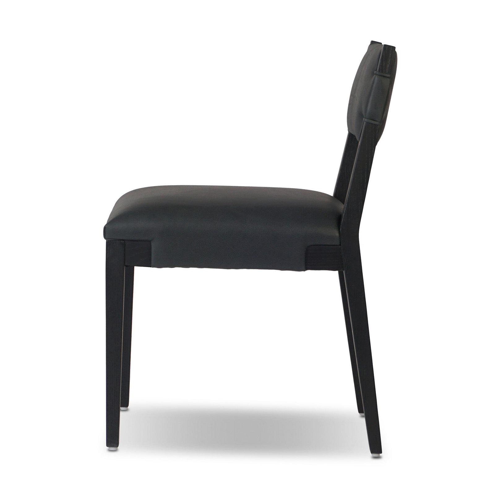 Bilbrey Leather Side Chair, Black Ash, Brickhouse Black